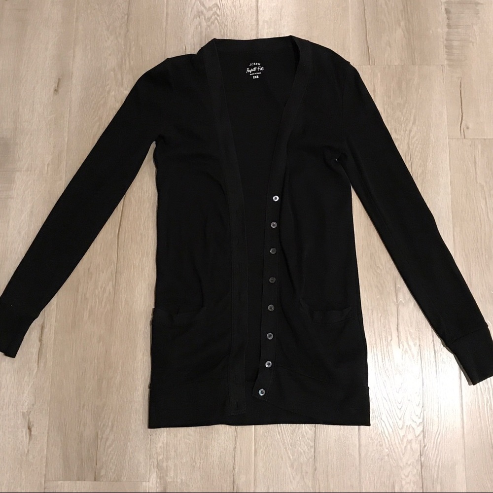 J. Crew the Perfect Fit Black Cardigan Size XXS